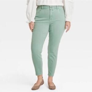 Universal Thread Sage Green Mid Rise Skinny Jeans Sz 14